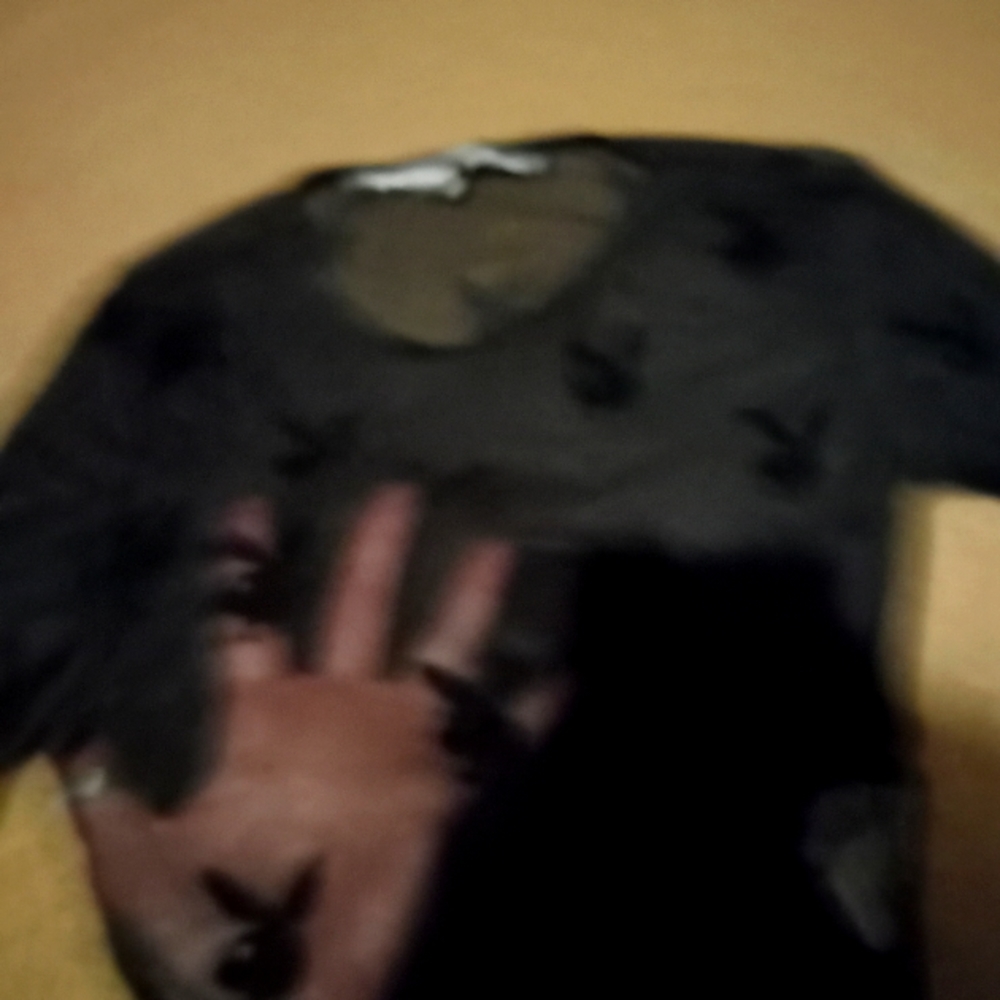 Misguided Playboy bunny sheer black bodysuit size 4